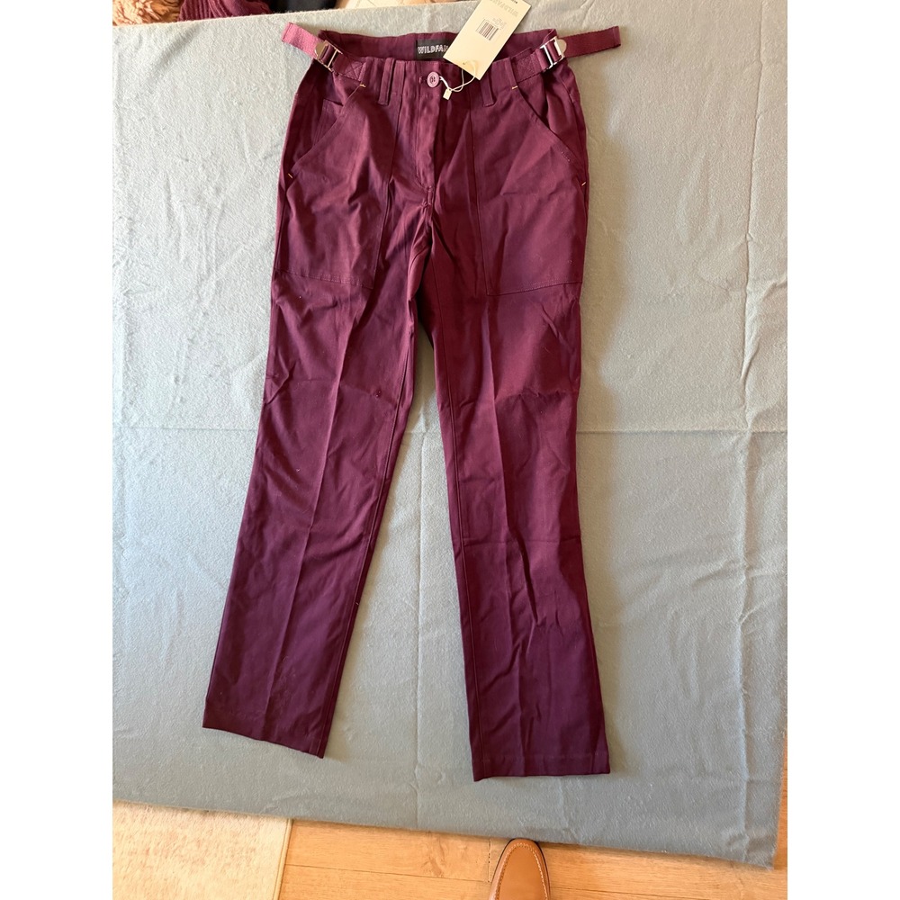 Wildfang The Essential Utility Pant Merlot Burgundy Small l Straight Leg